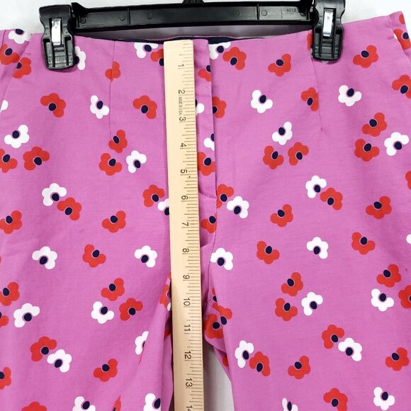 Boden Pants Womens 8P Pink Floral Ankle Preppy Casual Stretch Trousers - Picture 6 of 14